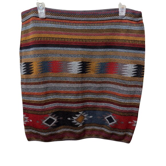 Peruvian Connection Dresses & Skirts - Peruvian Women’s Aztec Pima Cotton Knit Skirt Southwestern Multicolor Boho Sz L